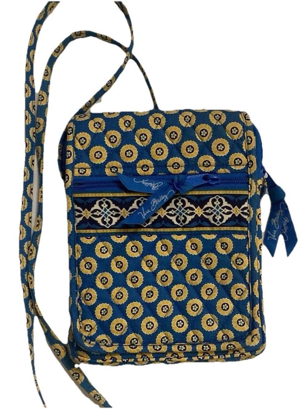 Vera Bradley Riviera Blue Mini Hipster Crossbody Purse 8' X 6" Retired Pattern